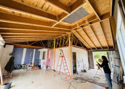 Transformation de charpente fermette en charpente sous rampants avec création de Velux à Aytré