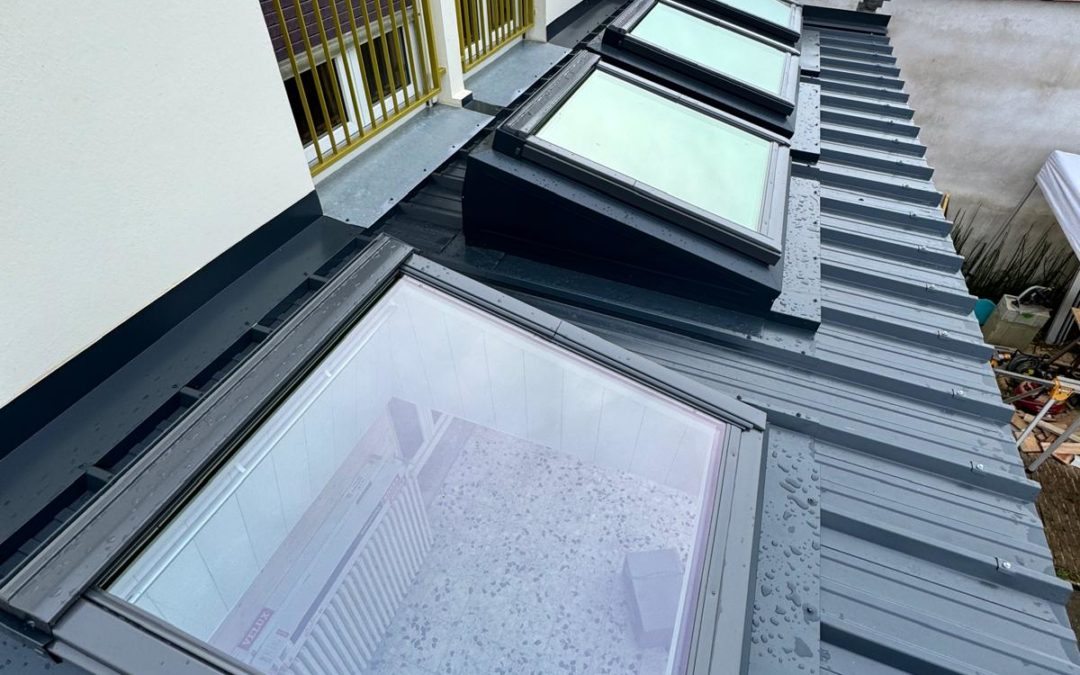 Réalisation d’une charpente et couverture bac acier avec pose de 4 Velux à La Rochelle (Laleu)